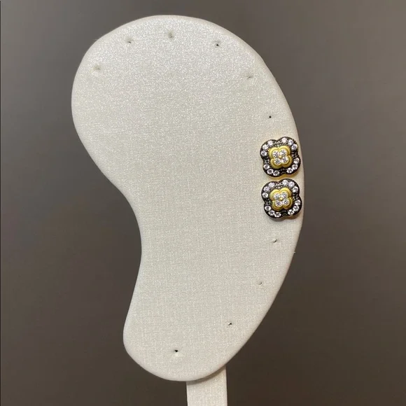 Frieda Rothman Sterling Silver Clover Cluster Stud Earrings - NEW - Picture 1 of 9